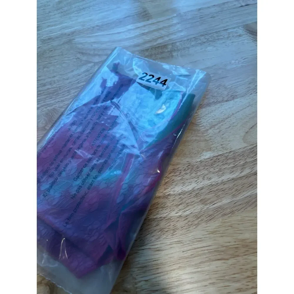Wearable Art Funky Tie Dye Silk Scarf Hot Pink Blue Green 47 x 9 JL